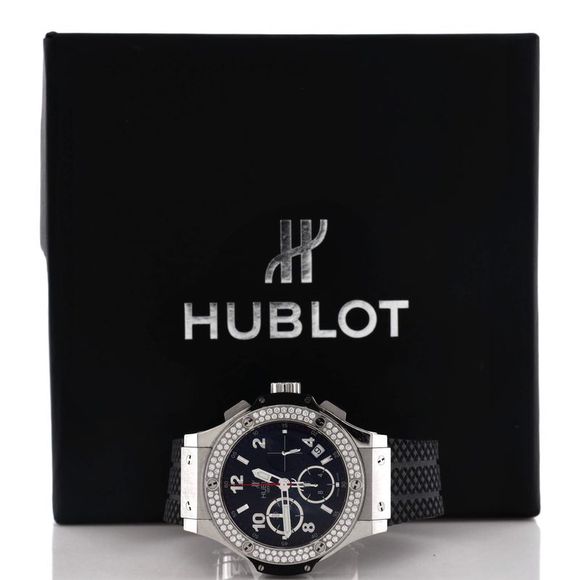 Hublot Big Bang Chronograph Automatic Watch Stainless Steel and Rubber with Diam - Picture 2 of 6
